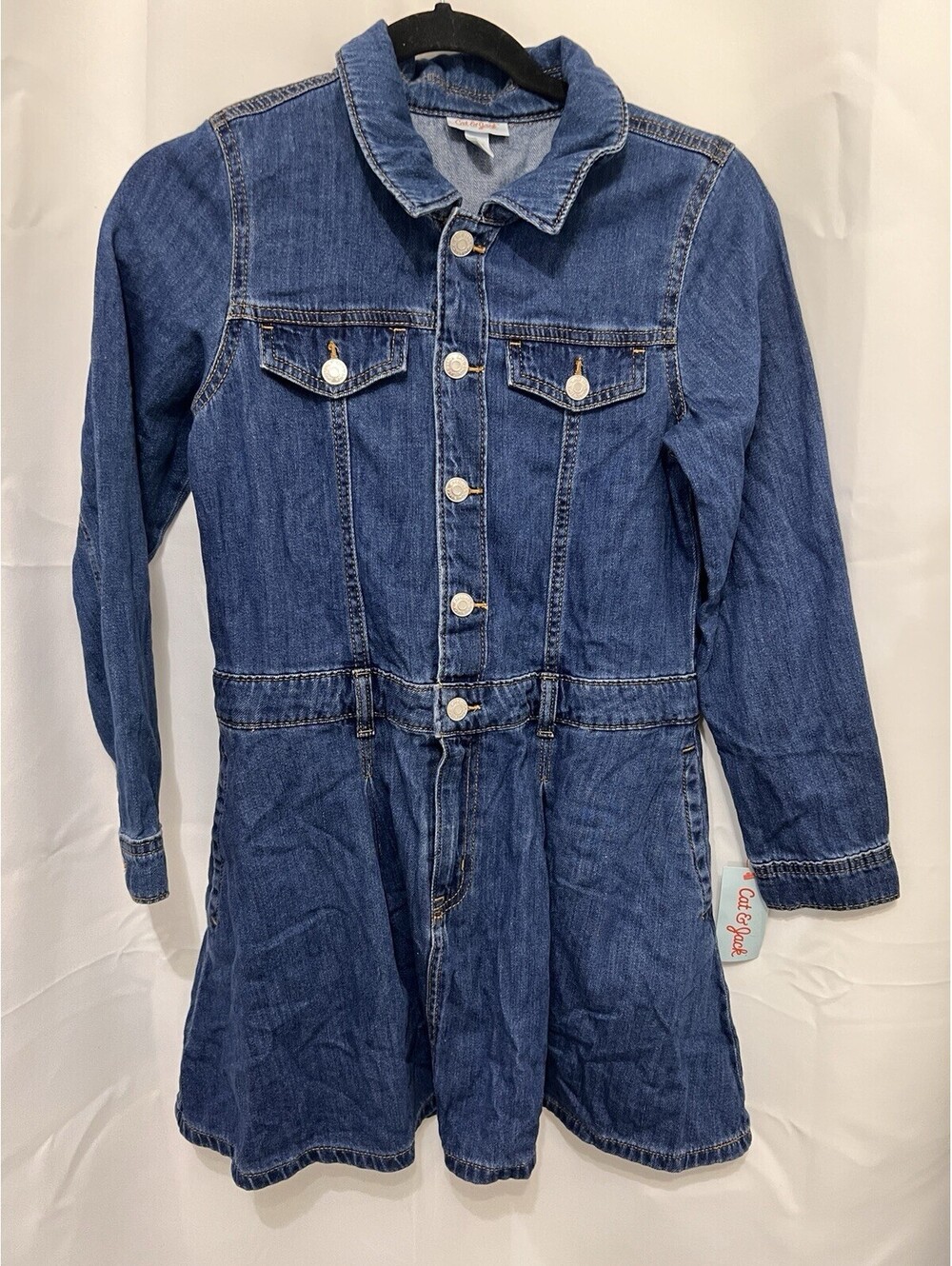 NWT Cat & Jack Girls Denim Jumpsuit - Size 14